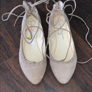 Jessica Simpson tie up flats